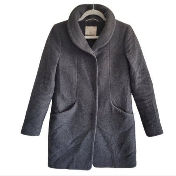Aritzia Wilfred Grey Cocoon Wool-Cashmere Coat Size XS - Picture 1 of 14